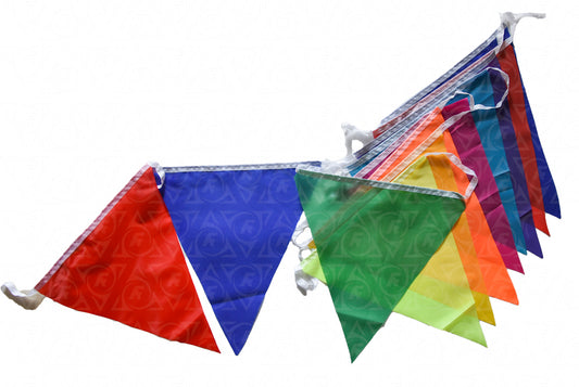 Festón Triangular Multicolor 50m - Tela ECO