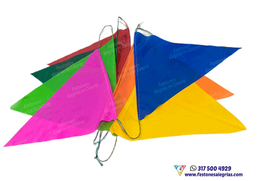 Festón Triangular Multicolor Standard x 50m - Plástico