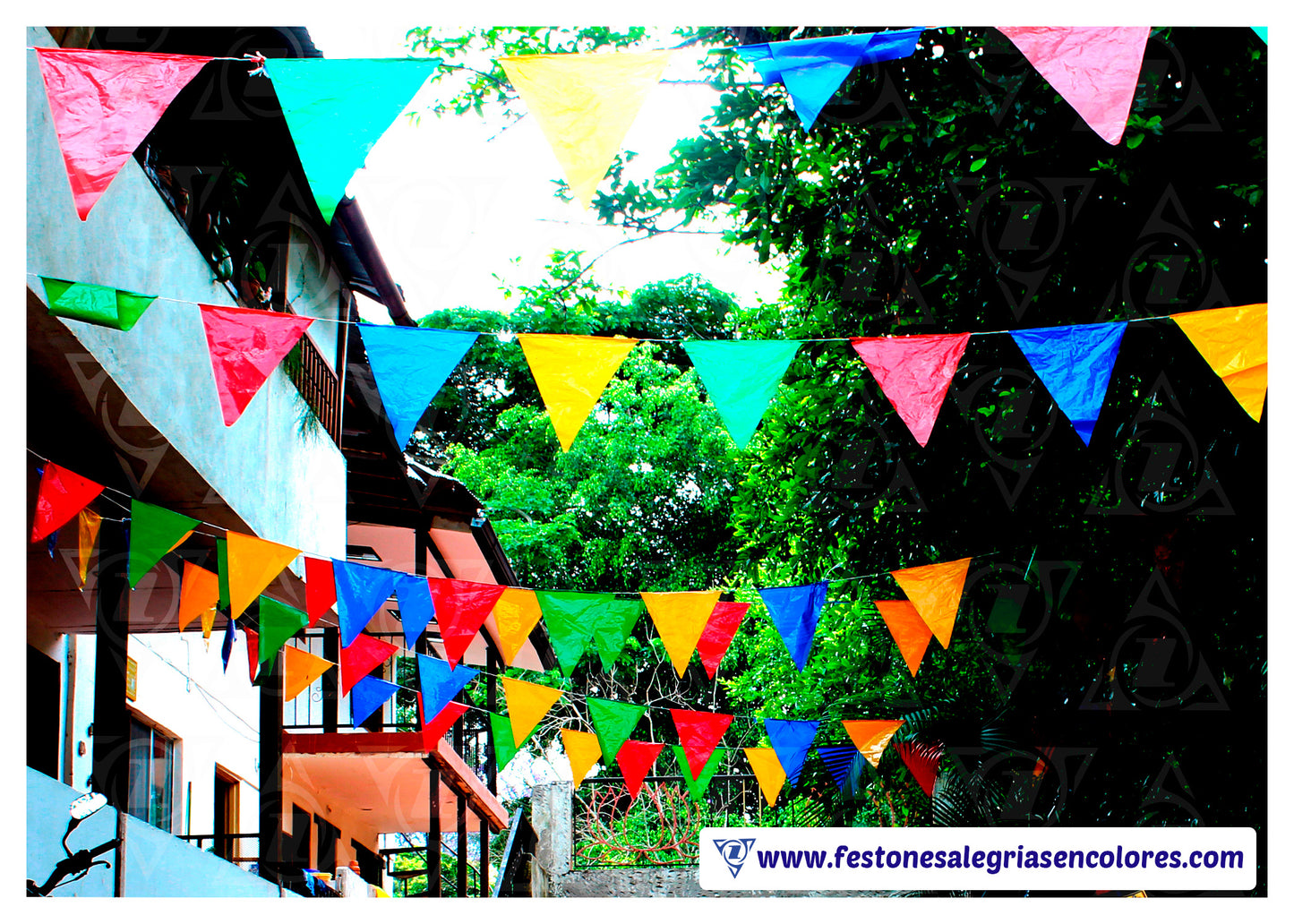 Festón Triangular Multicolor Standard x 50m - Plástico