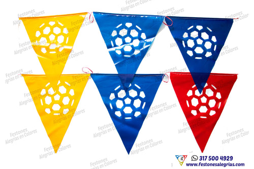 Feston Triangular Balón de Fútbol – 50 mts